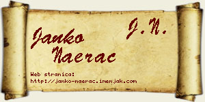 Janko Naerac vizit kartica